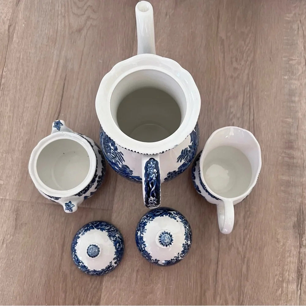 Enoch Wedgwood - Avon Cottage Tea Set Coffee Tea Pot Creamer Sugar Bowl VTG RARE